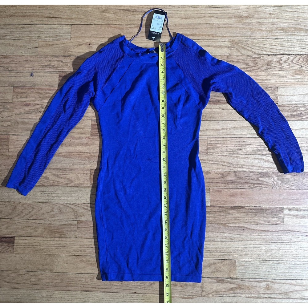 Avant Première Royal Blue Knit Bodycon Dress Size Small NWT Long Sleeve - Picture 1 of 8